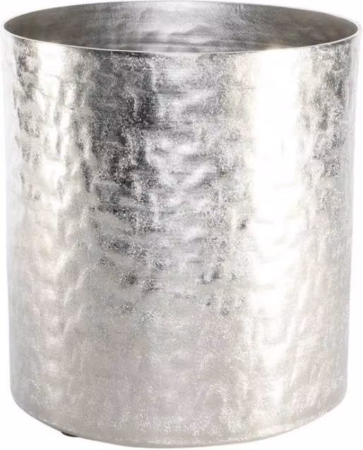 KDMD Apollo Silver Metal Cylinder Pot, Diameter: 22 cm
