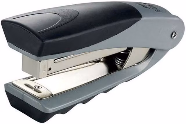 Rexel Centor Half Strip Desktop Stapler, 25 Sheet Capacity, Silver and Black