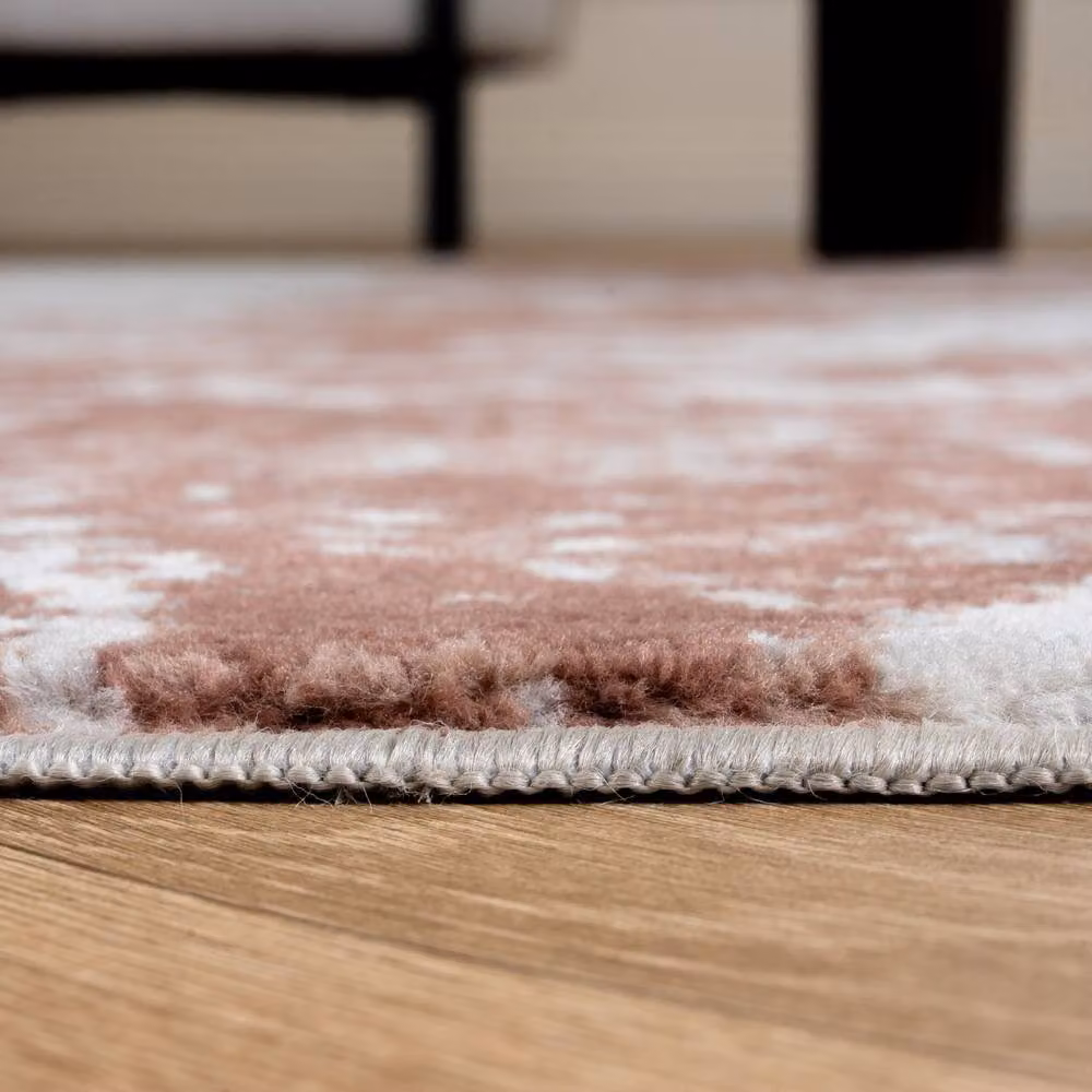 THE RUGS Elaris Stain Resistant Abstract Area Rug in Pink and Grey, W/D: 120 x 170 cm – 2