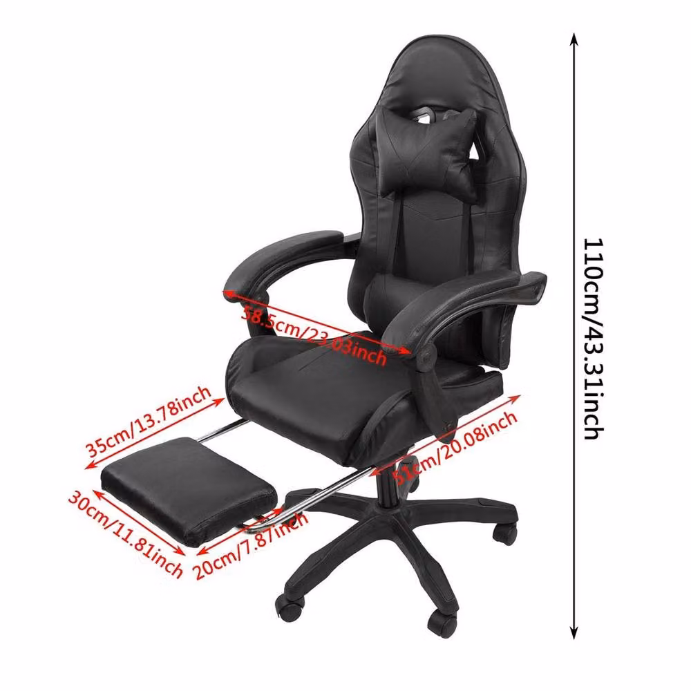 KORVIXA Black Modern Gaming Chair with 360 Degree Swivel and Armrests – 2