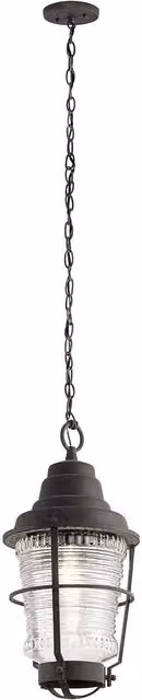 Kichler Chance Harbor Outdoor 1 Light Chain Lantern in Weathered Zinc Grey IP44 – 1