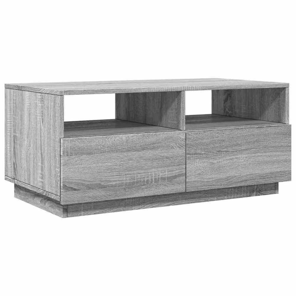 Berkfield Home Modern Rectangular Coffee Table with LED Lights in Grey Sonoma, W/D/H: 90 x 49 x 40 cm – 3
