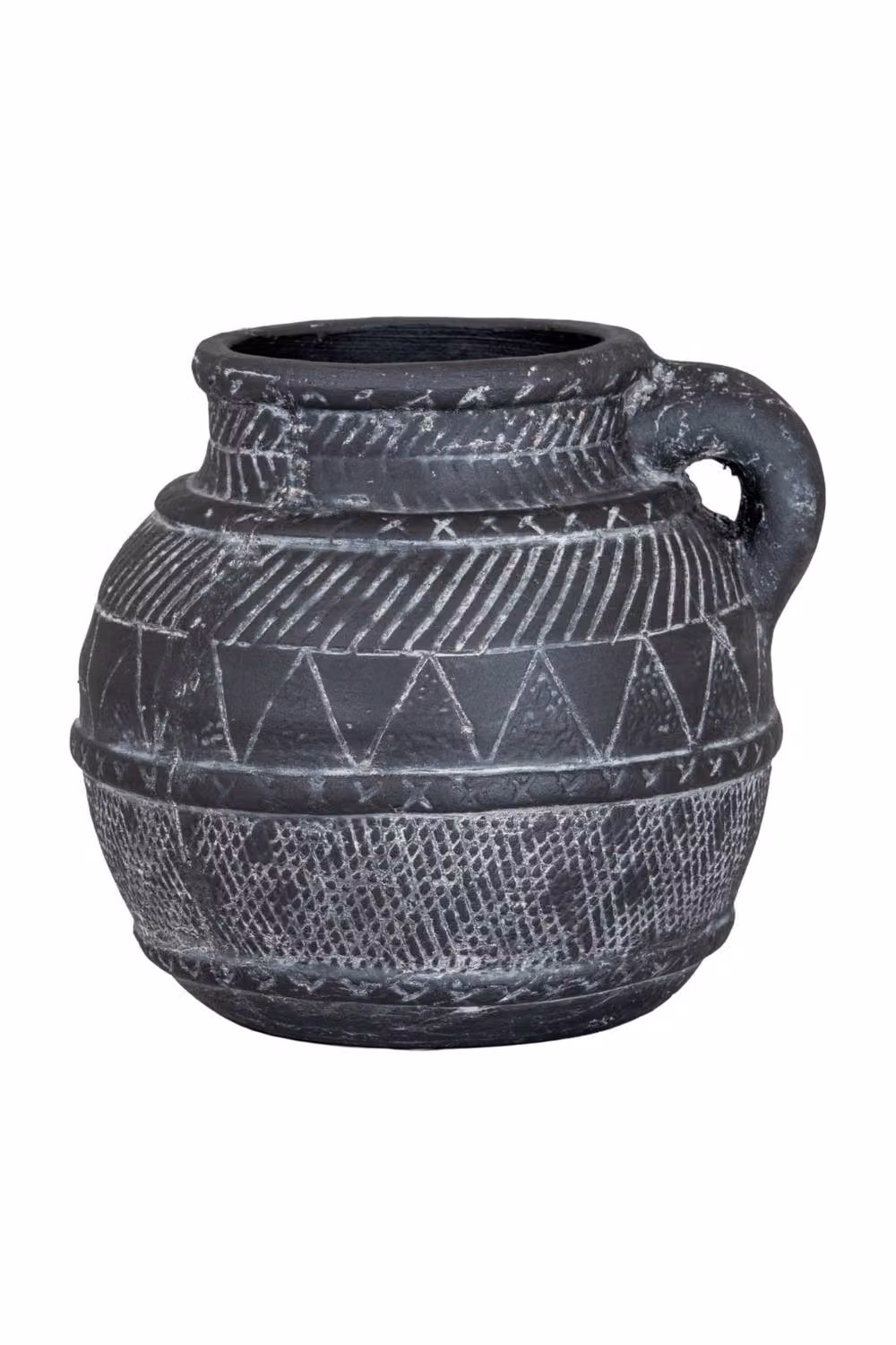 KDMD Etched Compact Decorative Ceramic Jug Vase for Flowers in Black – 2