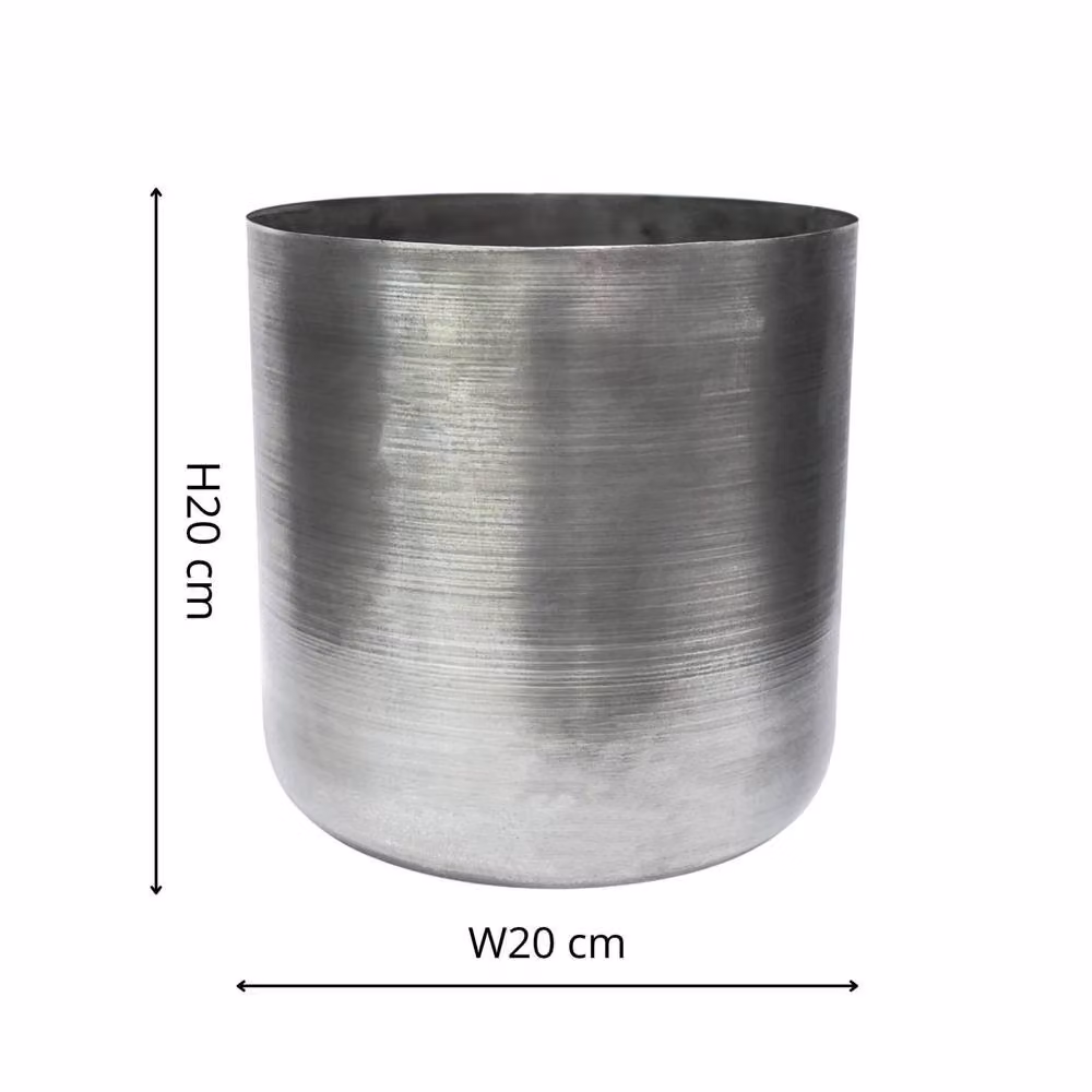 Ivyline Chelsea Pewter Indoor Planter, Silver, H 20 cm x D 20 cm – 2