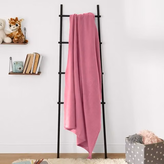 Dreamscene Plain Pink Fleece Throw Blanket