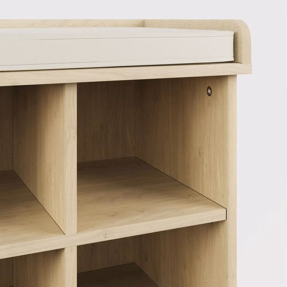 FORGEVIO Oak Shoe Bench with Storage Compartments in Brown – 3