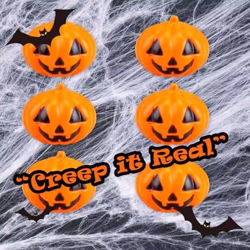 VFM e-Store Orange Pumpkin Halloween Party Decorations, Set of Six Plastic Pumpkins – 5