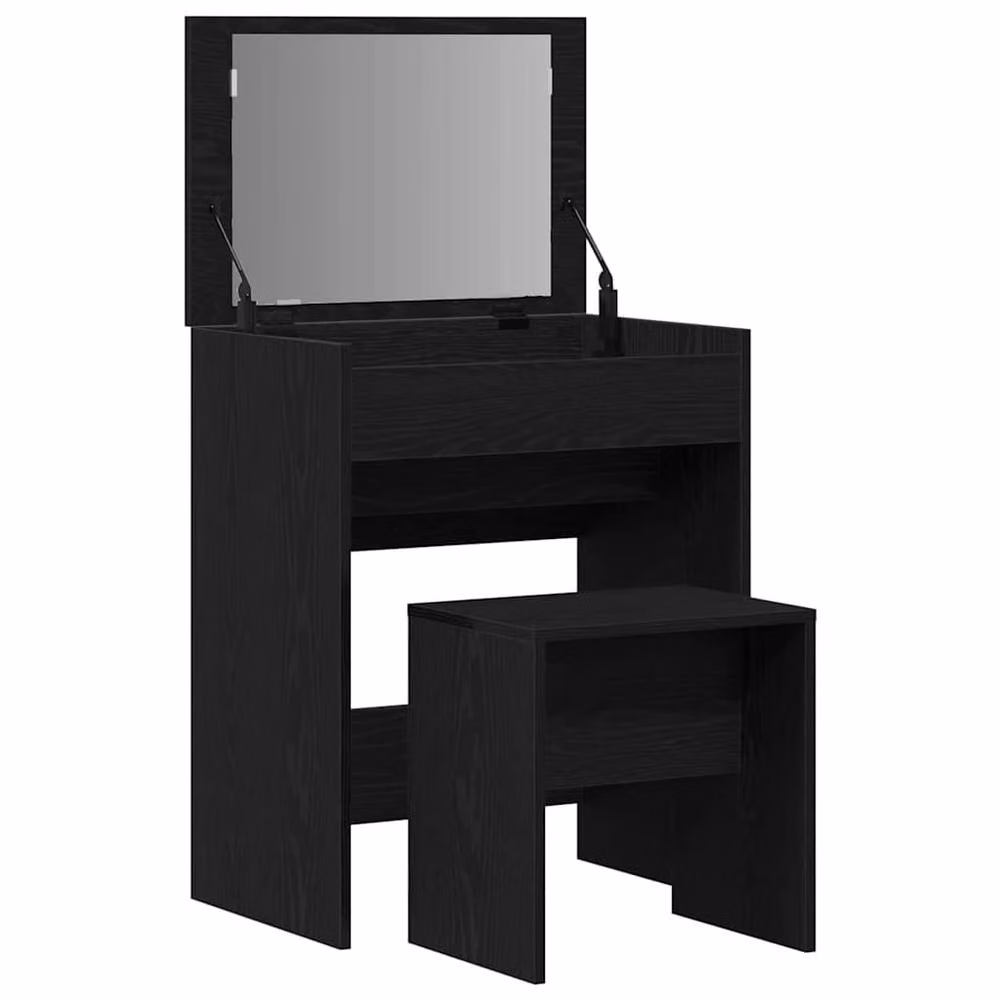 Berkfield Home Modern Dressing Table with Mirror in Black Oak – 3