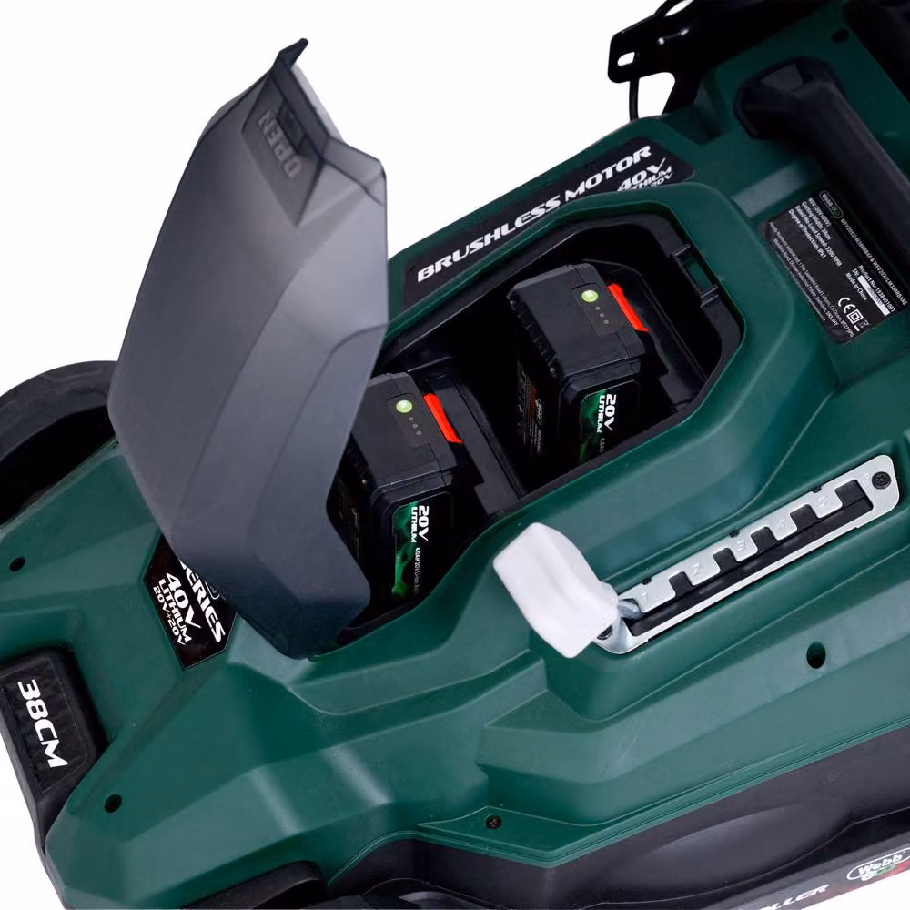 Webb 40V Cordless Rear Roller Lawn Mower with Rechargeable Battery and Mulching Kit, Green, 38cm – 3