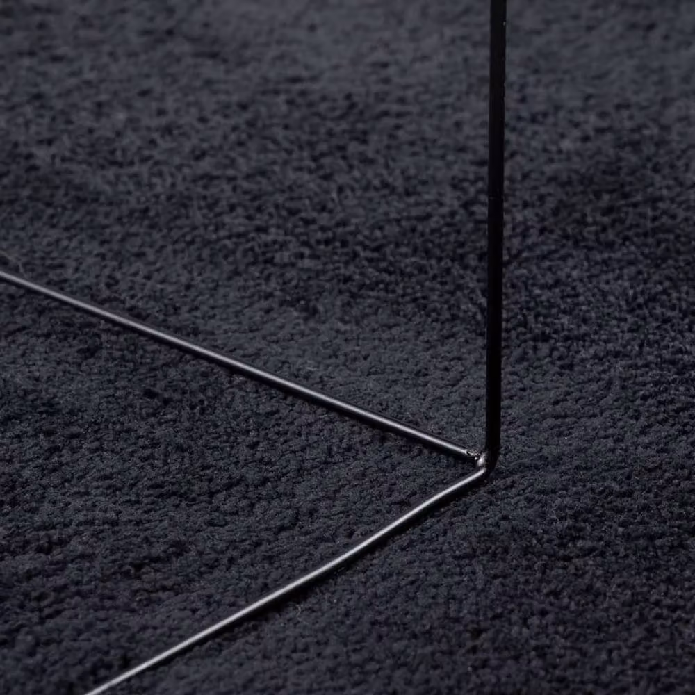 Berkfield Home OVIEDO Round Short Pile Rug in Black, Diameter: 200 cm – 5