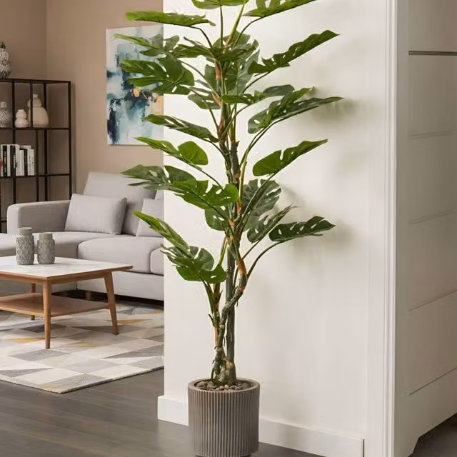 Wyld and Coco 155 cm Potted Artificial Monstera Realistic Green Faux Plant – 1