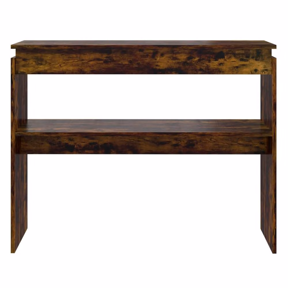 Berkfield Home Smoked Oak Console Table in Brown, W/D/H: 102 x 30 x 80 cm – 3