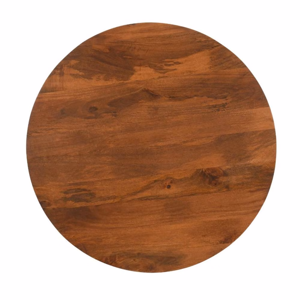 Wyld Haus Birmingham Mid-Century Round Slatted Mango Wood Coffee Table in Brown – 3
