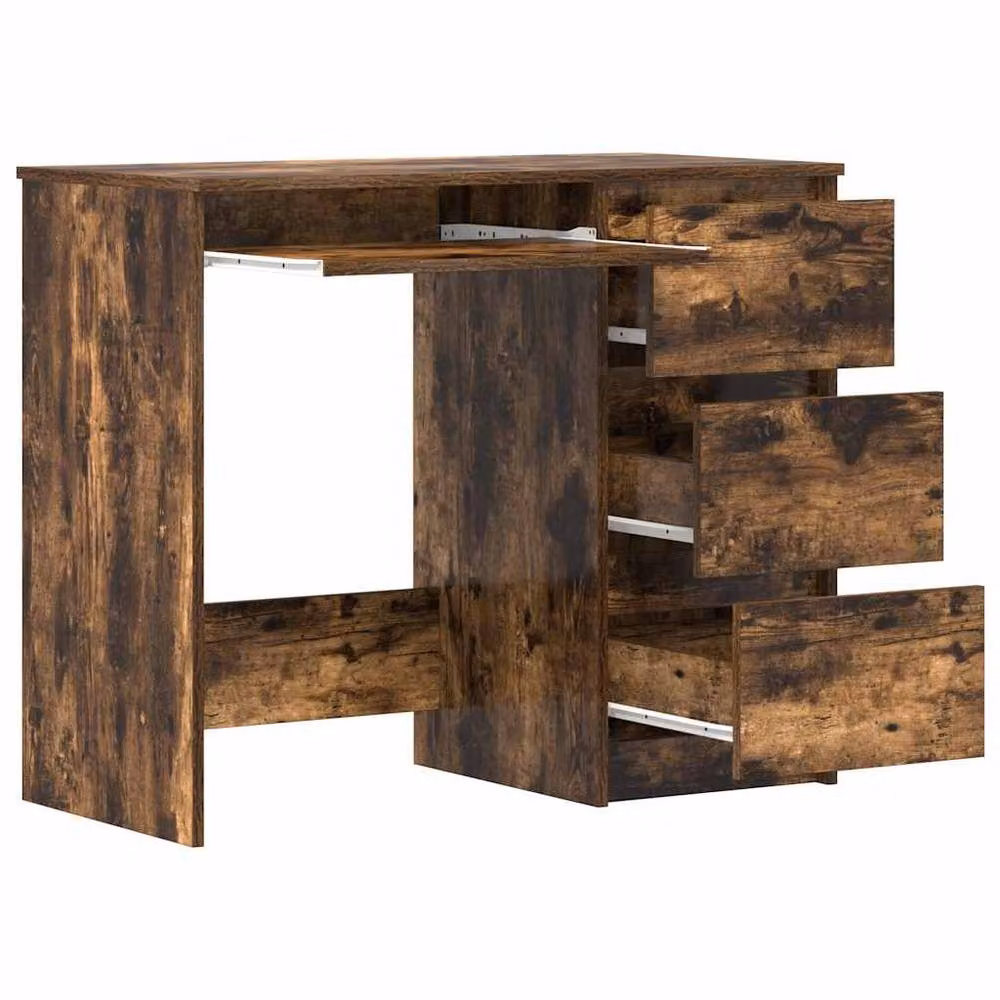 Berkfield Home Writing Desk in Smoked Oak Brown, W/D/H: 90 x 45 x 76 cm – 3