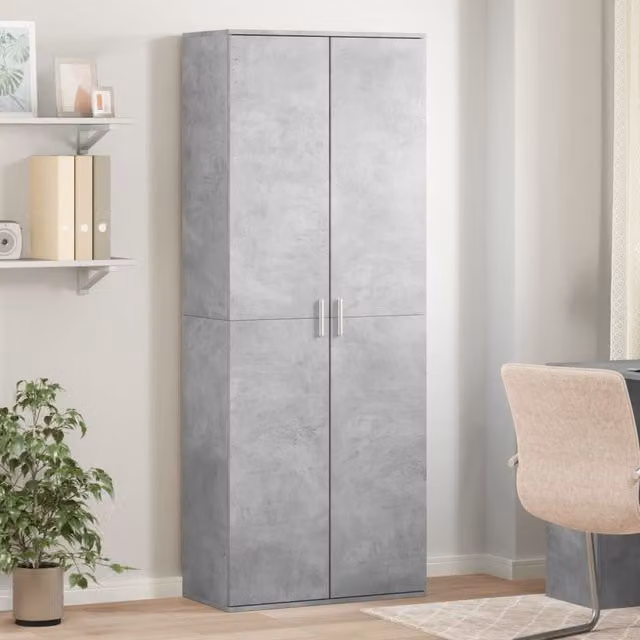Berkfield Home Modern Highboard in Concrete Grey, W/D/H: 70 x 35 x 180 cm – 1