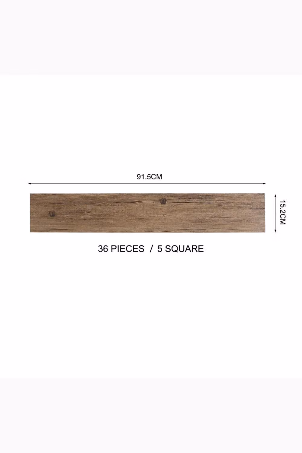 Living and Home 36-Piece Walnut Brown Self-Adhesive PVC Wood Grain Effect Flooring, 5m² Pack – 3