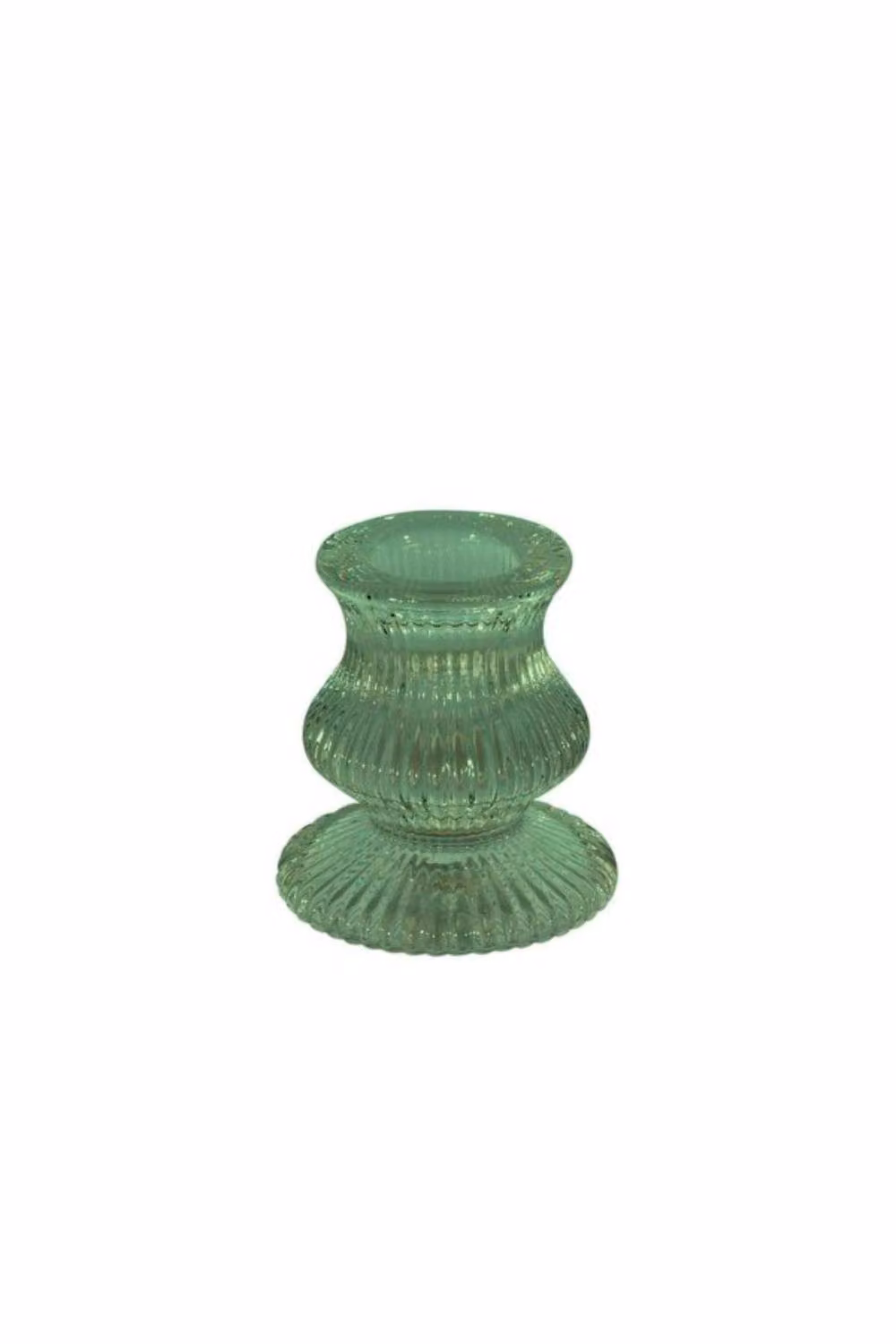 KDMD Eliza Green Striped Glass Taper Candle Holder, 5 Pack – 2
