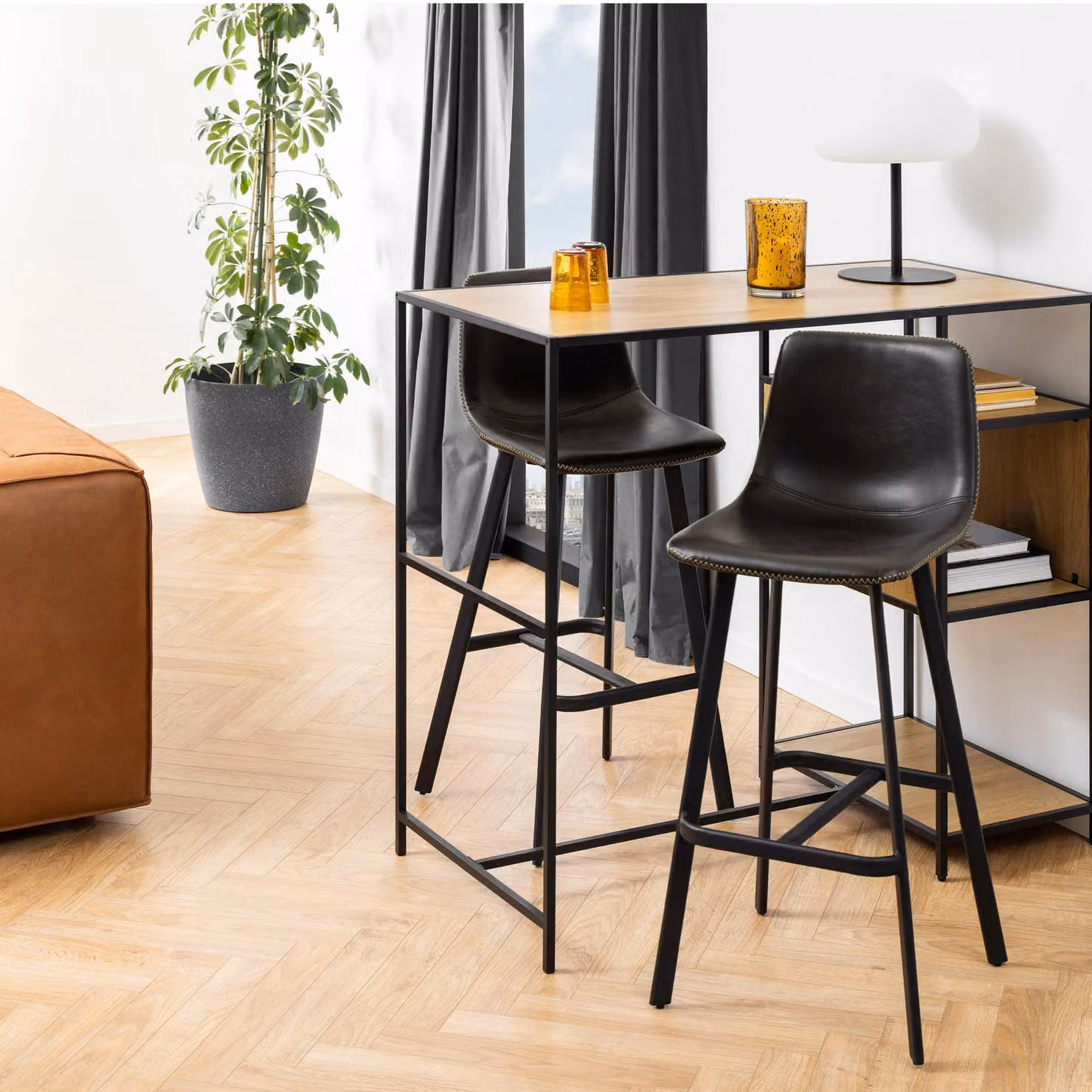 Furniture To Go Oregon Bar Chairs in Black, Set of 2 – 3