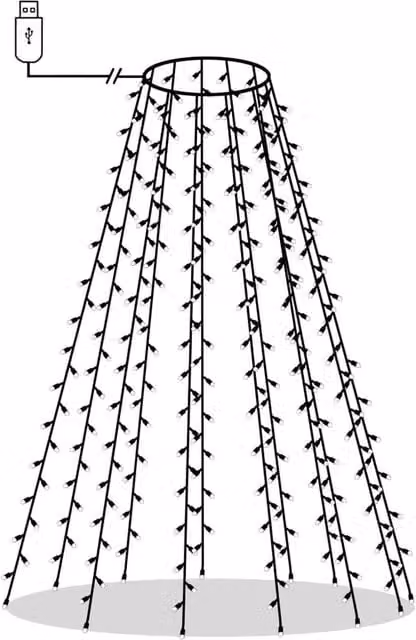 Berkfield Home Christmas Tree Net Lights with 180 Blue LEDs, 180 cm