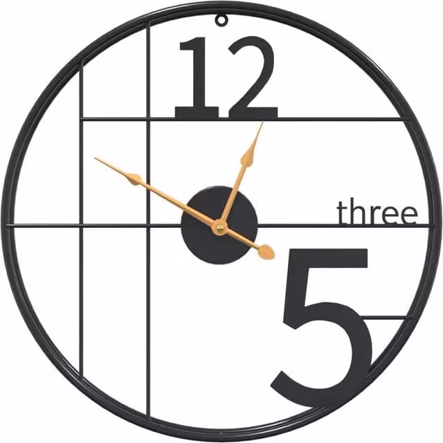 Berkfield Home Black Round Metal Wall Clock with Silent Quartz Movement, Diameter: 50 cm – 1