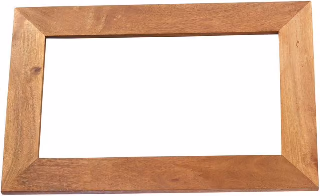 IH Design Toko Light Mango Solid Wood Framed Hanging Mirror in Red and Brown