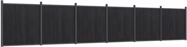 Berkfield Home Grey WPC and Aluminium Fence Panel, W: 1045 cm, H: 186 cm – 1