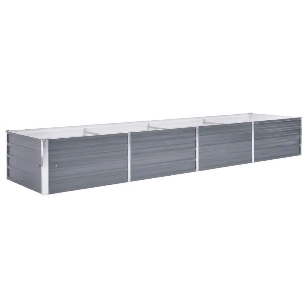 Berkfield Home Garden Galvanised Steel Raised Bed in Grey, W: 320 cm, D: 80 cm, H: 45 cm – 2