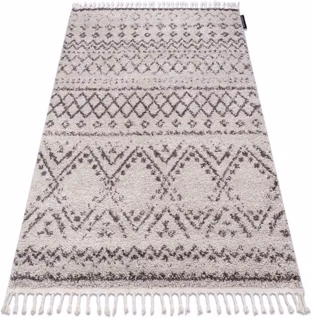 RugsX Berber Geometric Boho Rectangular Rug in Yellow and Grey, W: 80 cm, L: 150 cm