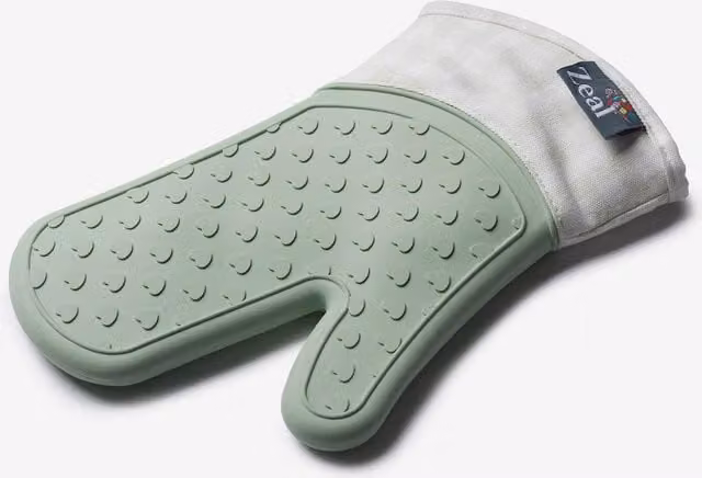 Zeal Silicone Heavy Duty Single Oven Mitt Glove in Green Gingham, Length: 29 cm – 1