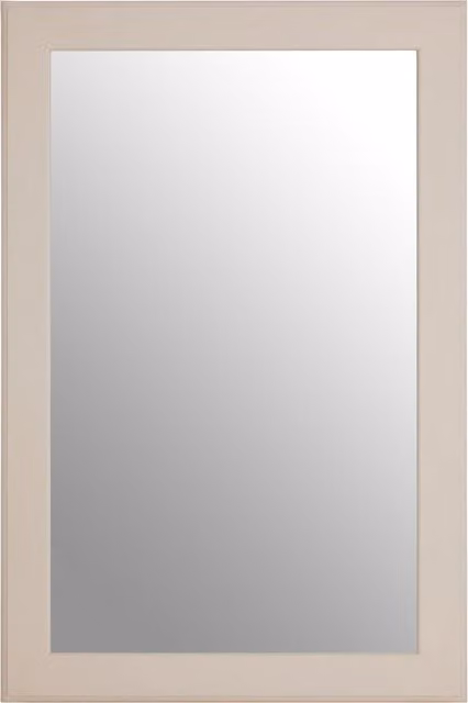 Orsina Large Rectangular Wall Mirror with White Wood Grain Pattern Frame