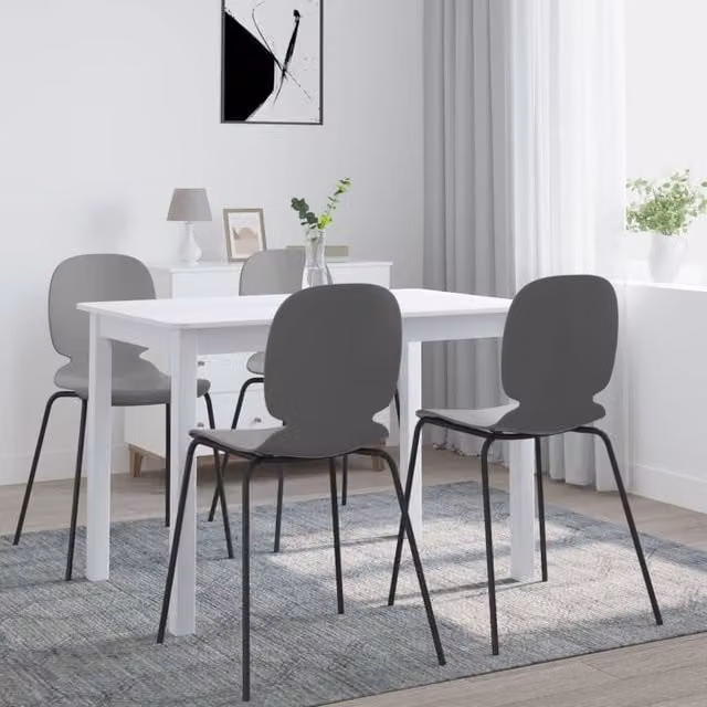 Berkfield Home White Rectangular Dining Table in Solid Rubber Wood, W: 114 cm, D: 71 cm, H: 75 cm – 1