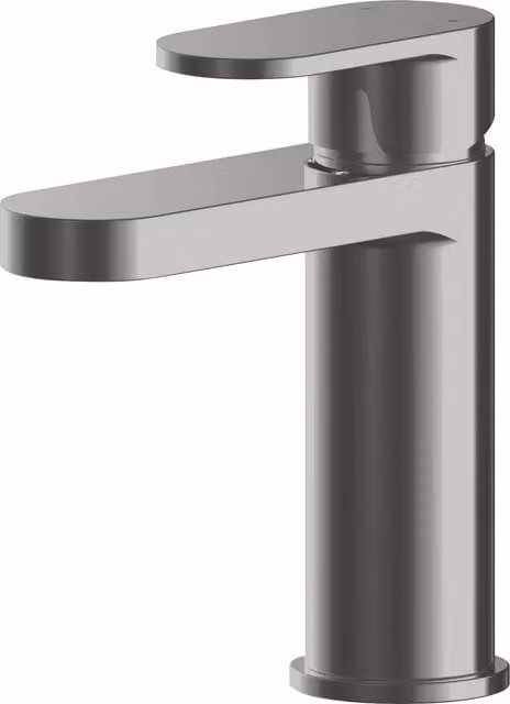 Balterley Current Round Mono Basin Mixer Tap with Push Button Waste in Brushed Pewter Silver