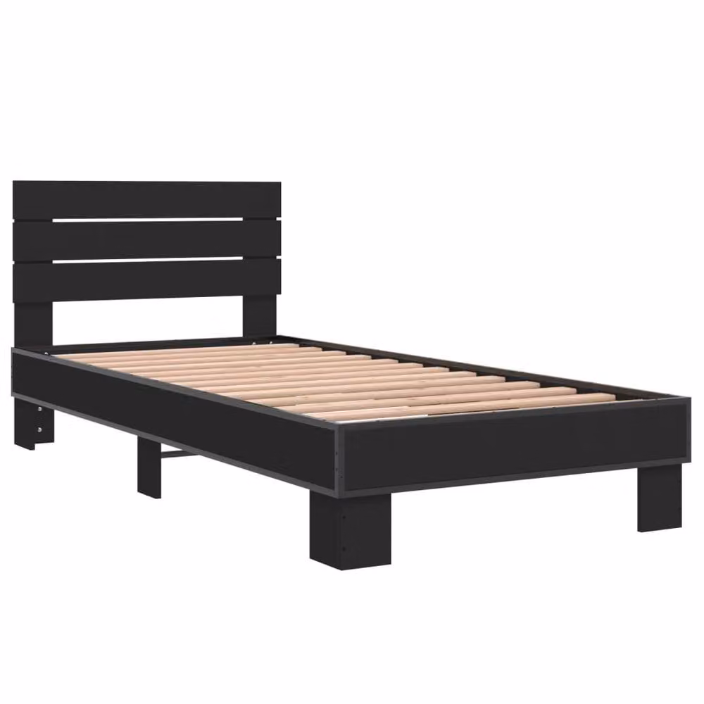 Berkfield Home Modern Bed Frame in Black, W/D/H: 90 x 200 cm – 3