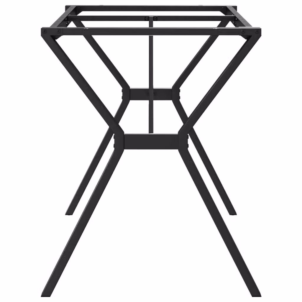 Berkfield Home Y-Frame Dining Table Legs in Matt Black Steel, W/D/H: 140 x 60 x 73 cm – 2