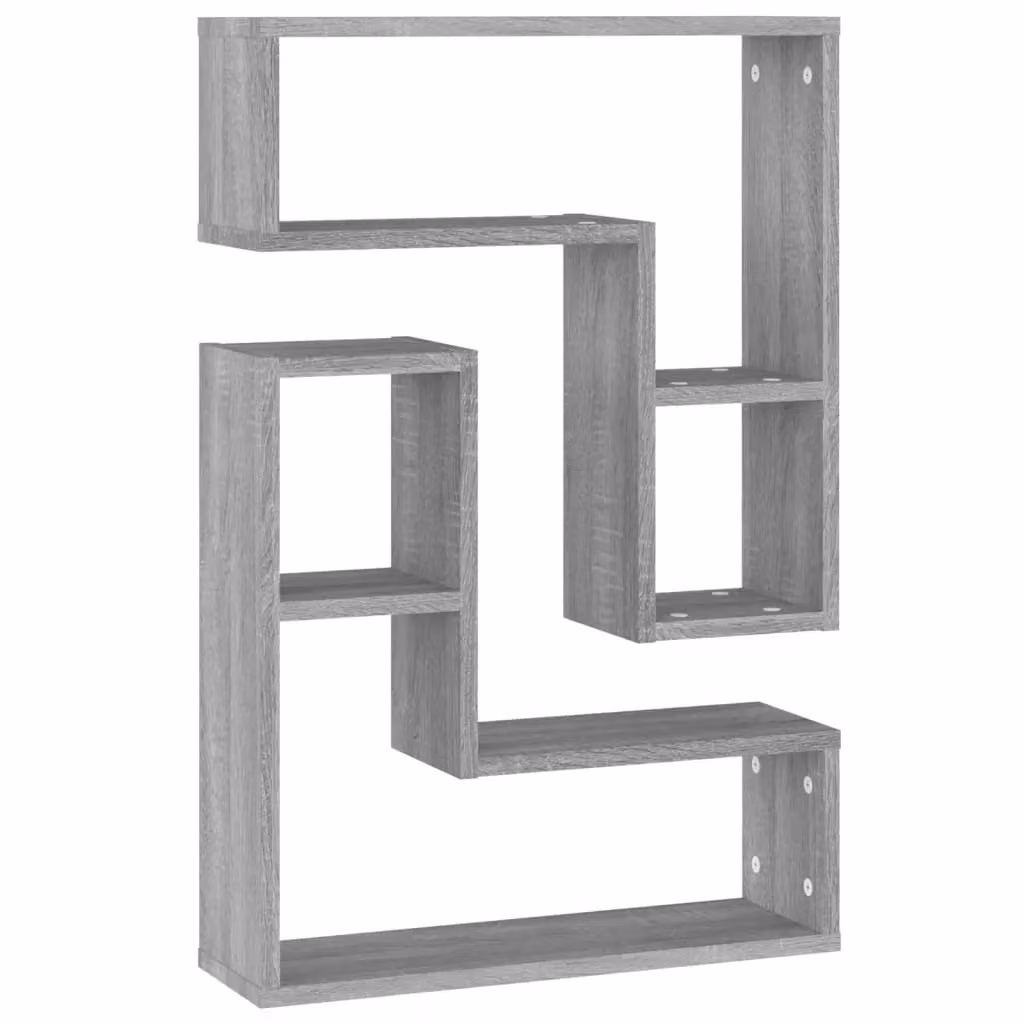 Berkfield Home Wall Shelves, 2 Piece Grey Sonoma Engineered Wood, W: 50 cm, D: 15 cm, H: 50 cm – 2