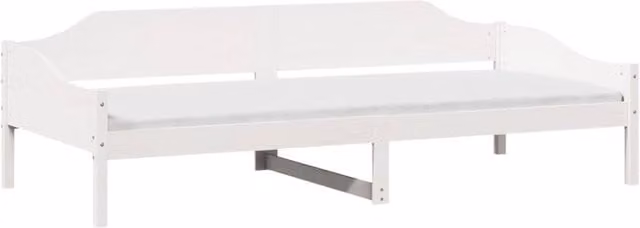 Berkfield Home Modern Solid Wood Pine Bed Frame, White, W/D/H: 90 x 200 cm