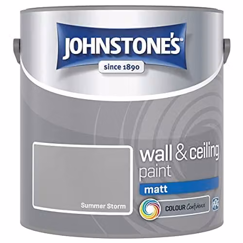 Johnstone's Matt Wall and Ceiling Paint in Summer Storm Grey, 5L