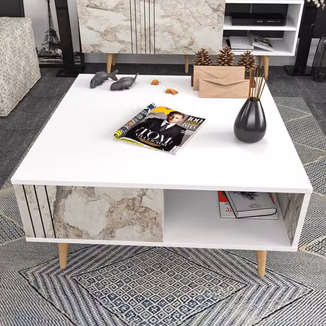 Decorotika Ronas Square Coffee Table in White