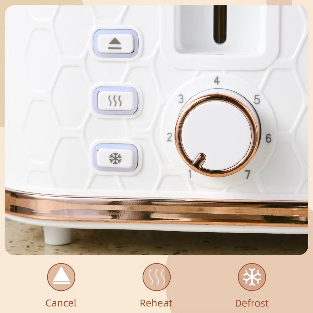 STILVORA Four Slice Toaster with Reheat and Defrost Functions in White – 2