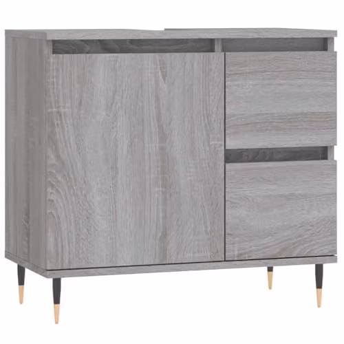 vidaXL Grey Sonoma Bathroom Cabinet W/D/H: 65 x 33 x 60 cm – 1