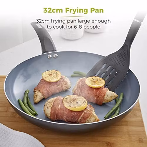 Tower Cerasure Ceramic Non-Stick Frying Pan, Grey, Diameter: 32 cm – 2