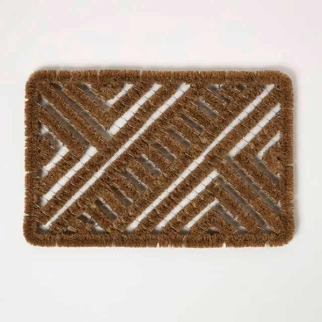 Homescapes Brown Boot Scraper Wire and Coir Doormat, W/D/H: 60 x 40 x 1 cm