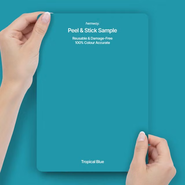 Hemway Interior Paint Sample Peel and Stick Swatch in Tropical Blue
