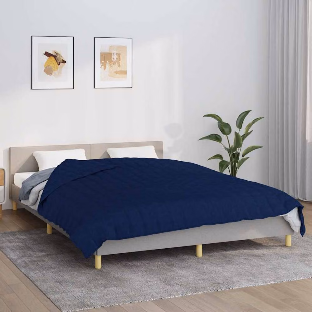 Berkfield Home Blue Weighted Blanket for Adults, W: 220 cm, D: 235 cm, 13 kg – 2