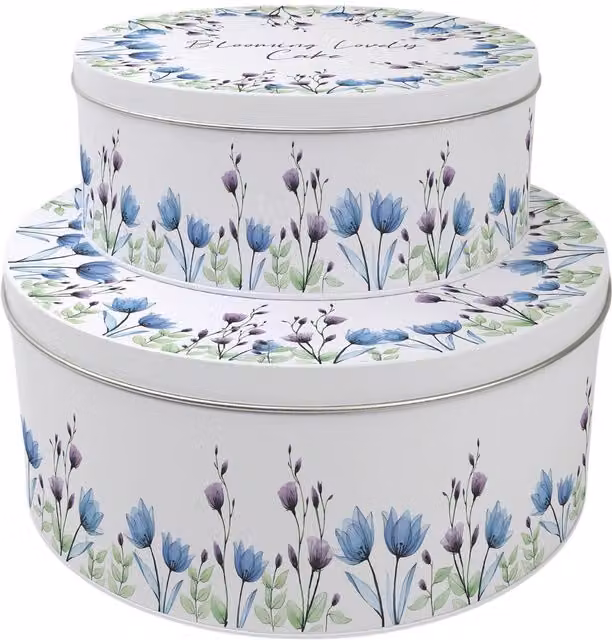 Purely Home Blooming Lovely Round Cake Tin Set in Multicolour