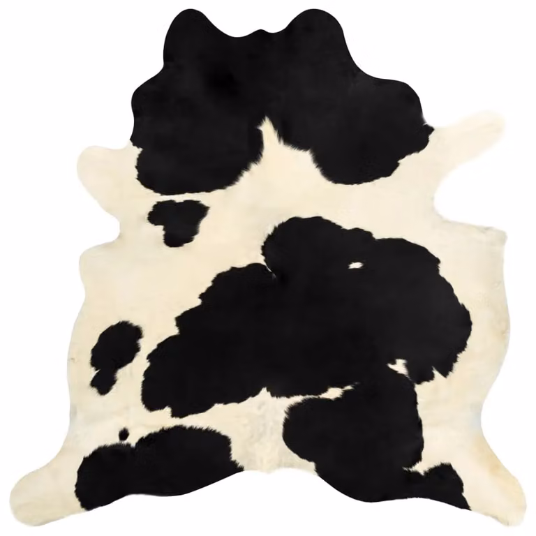 Berkfield Home Real Cowhide Rug in Black and White, W: 180 cm x D: 220 cm