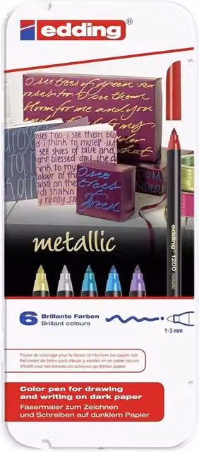 Pack of 6 edding 1200 Multicolour Fine Felt Tip Pens