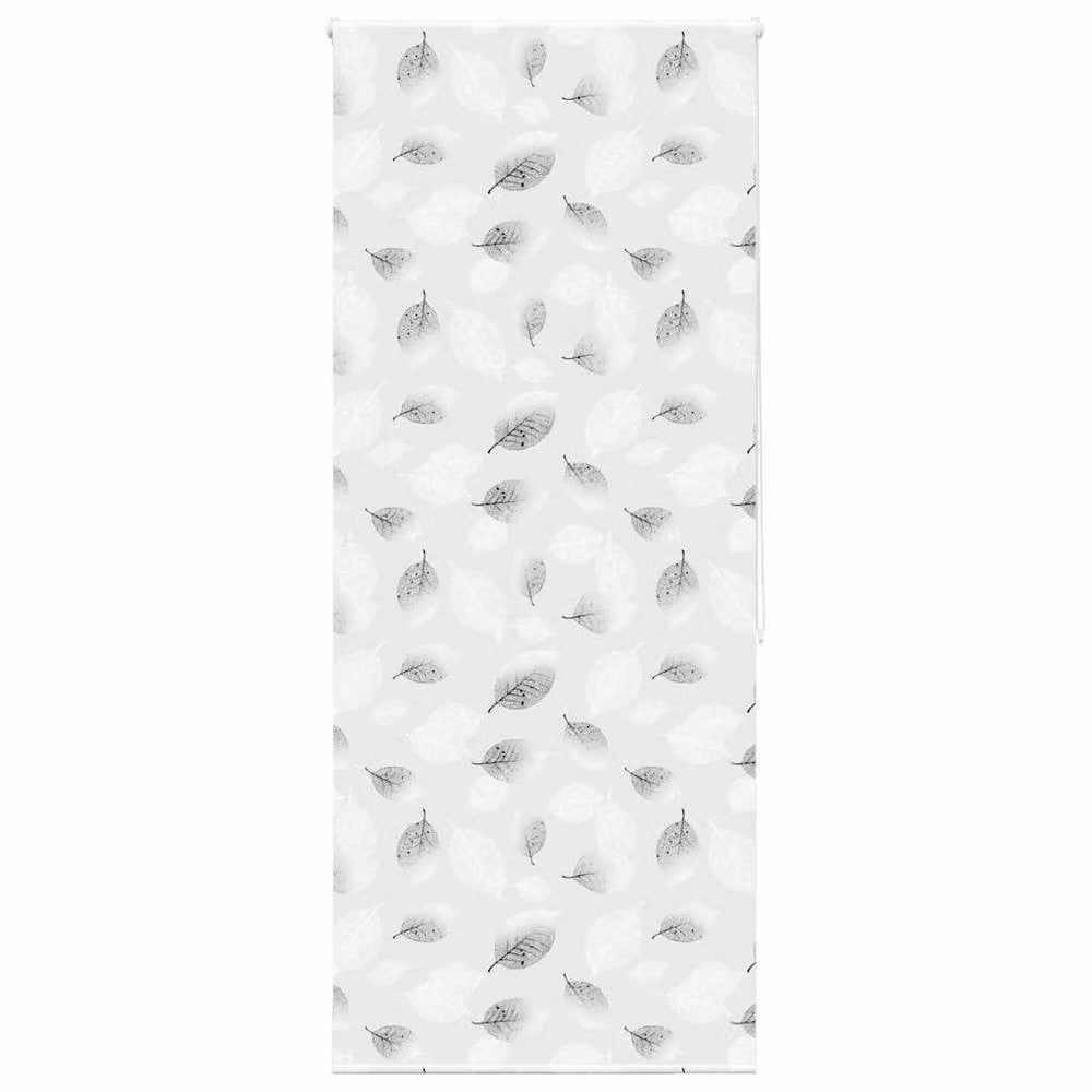 Berkfield Home Grey Floral Shower Roller Blind, W: 90 cm, H: 240 cm