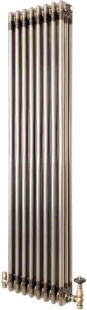 Monstershop Traditional 3 Column Steel Radiator and Integrated Valves, Silver, H: 150 cm x W: 38 cm x D: 38 cm