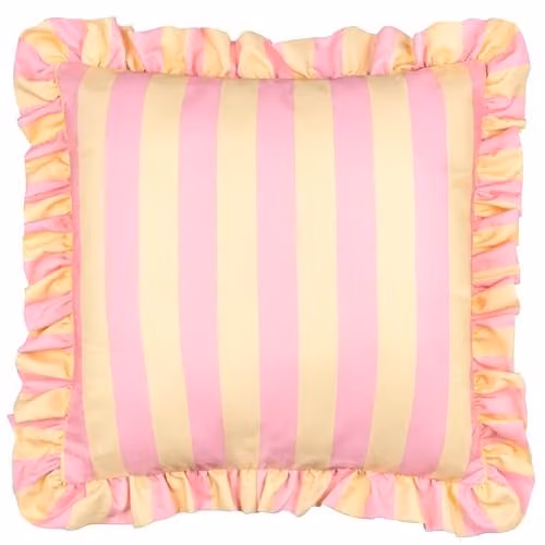 Furn Palm Royale Stripe Polyester Filled Outdoor Decorative Cushion in Pink and Yellow, W/D/H: 50 x 50 x 50 cm – 1